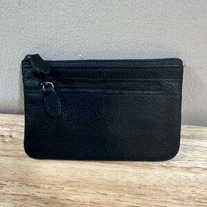 Rolfs Small Black Leather Clutch